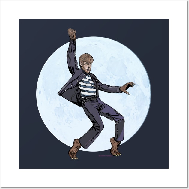 Jailhouse Wolfman with blue moon Wall Art by FanboyMuseum